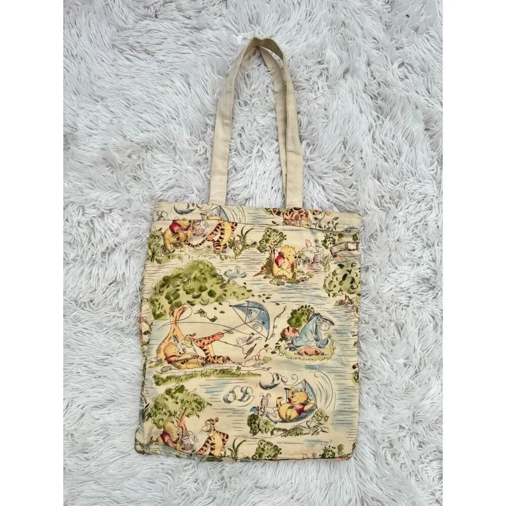 Vintage Classic Winnie the Pooh Fabric Tote Bag Handmade